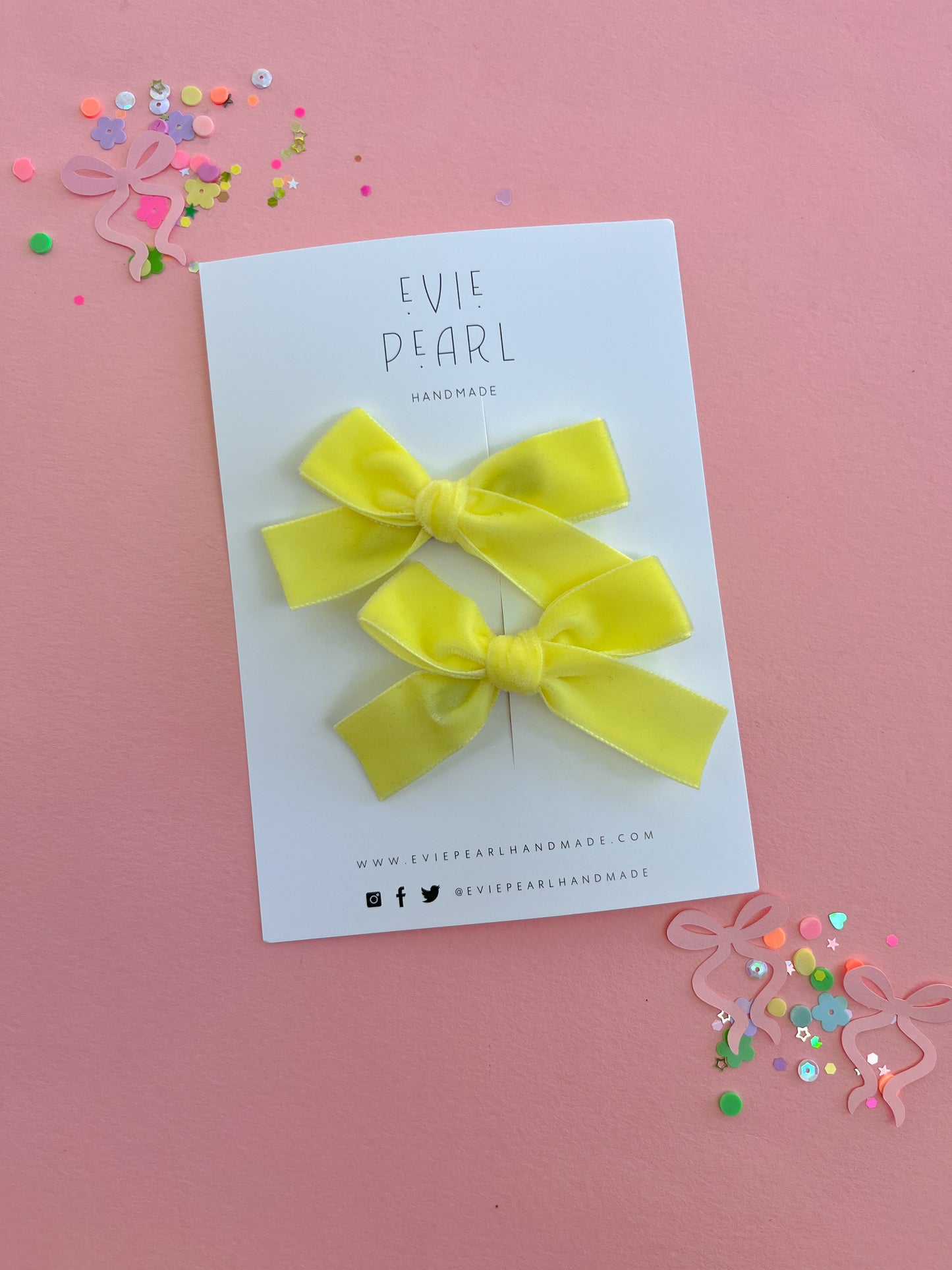 Lemon Drop Yellow Velvet Classic Pigtails
