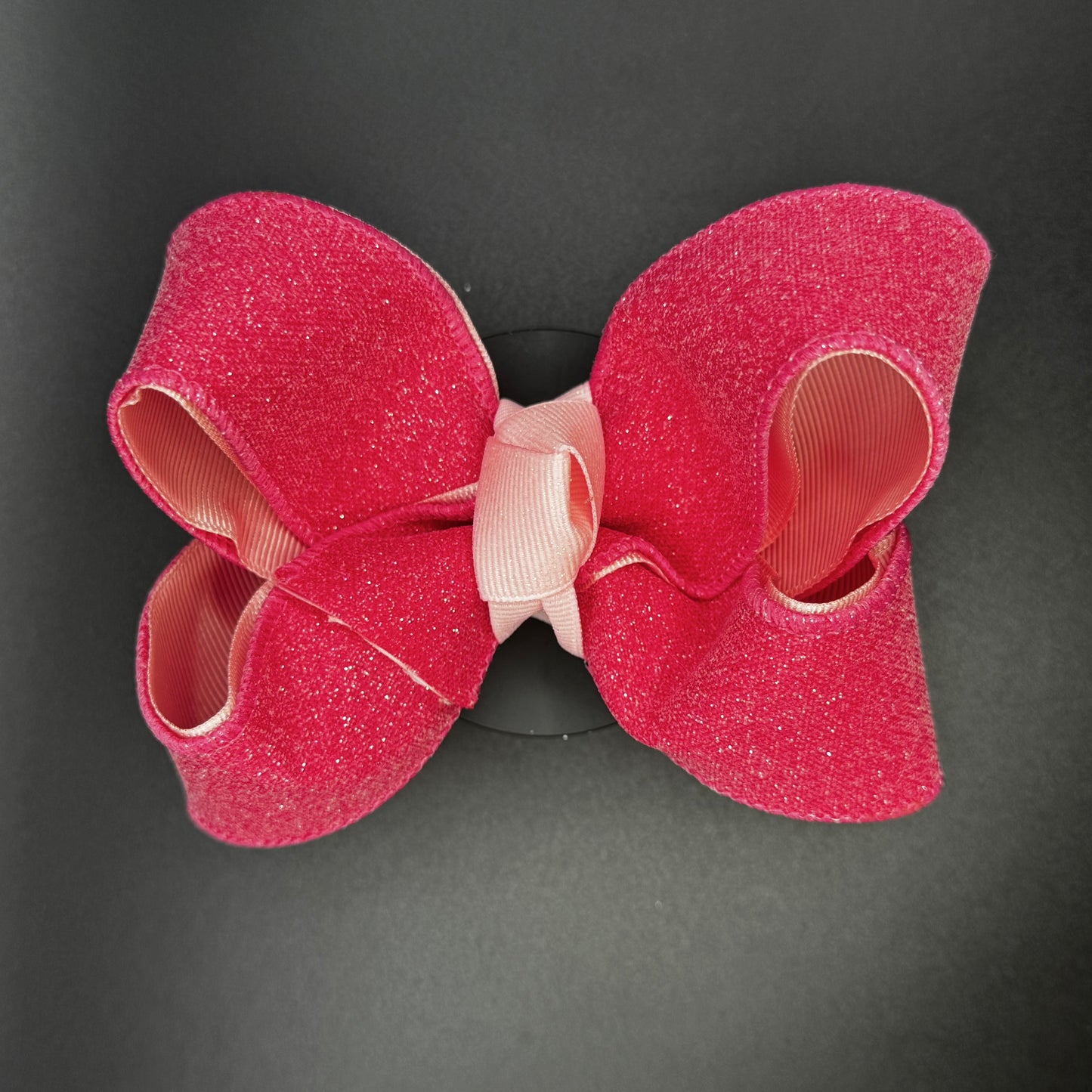 Dark Pink Glitter Hair Bow