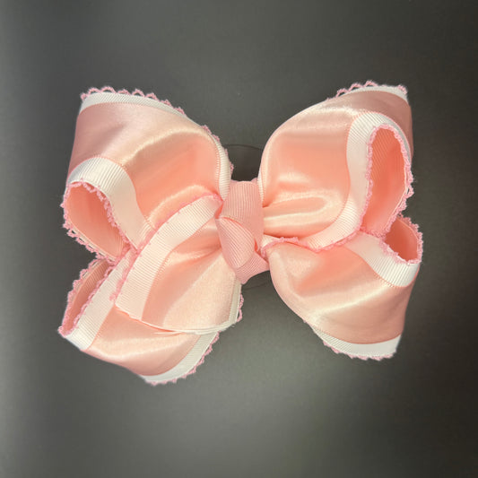 Pink Satin Hair Bow
