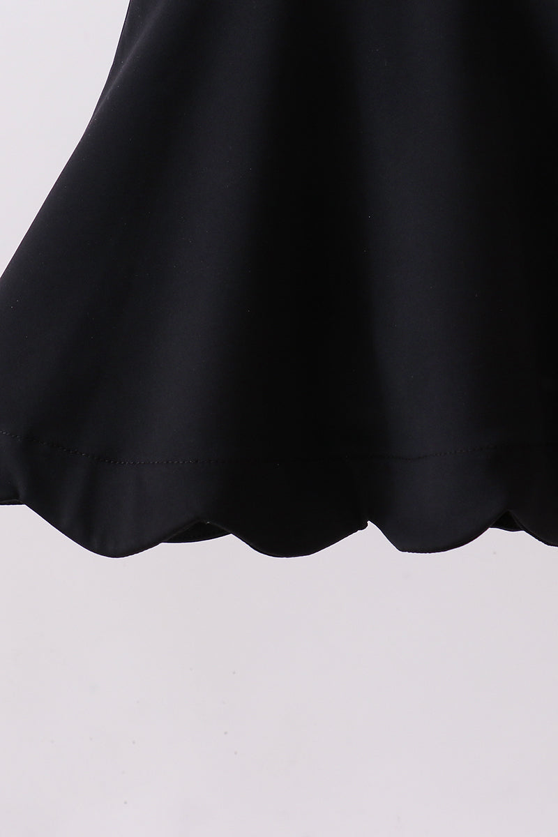 Black Scalloped Active Mom & Me Dress
