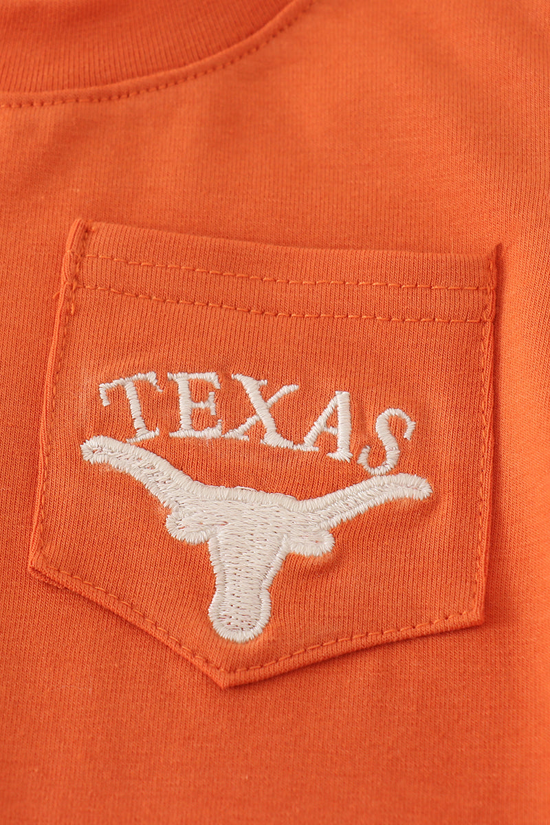 Rust Texas Embroidery Romper