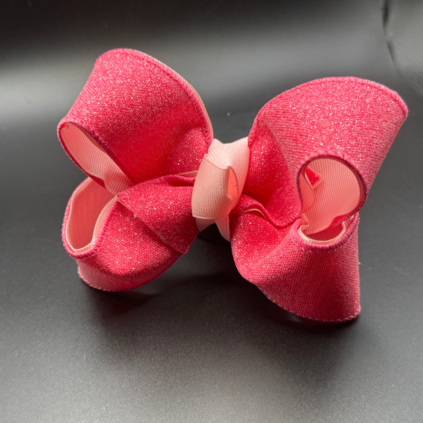 Dark Pink Glitter Hair Bow