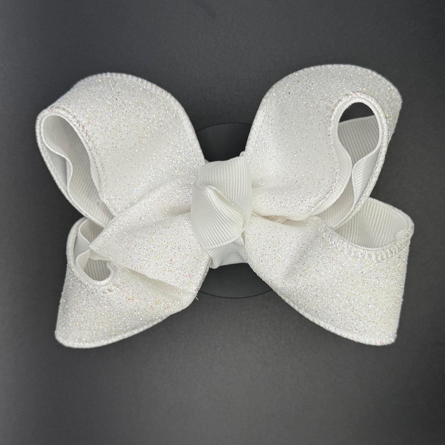 White Glitter Hair Bow