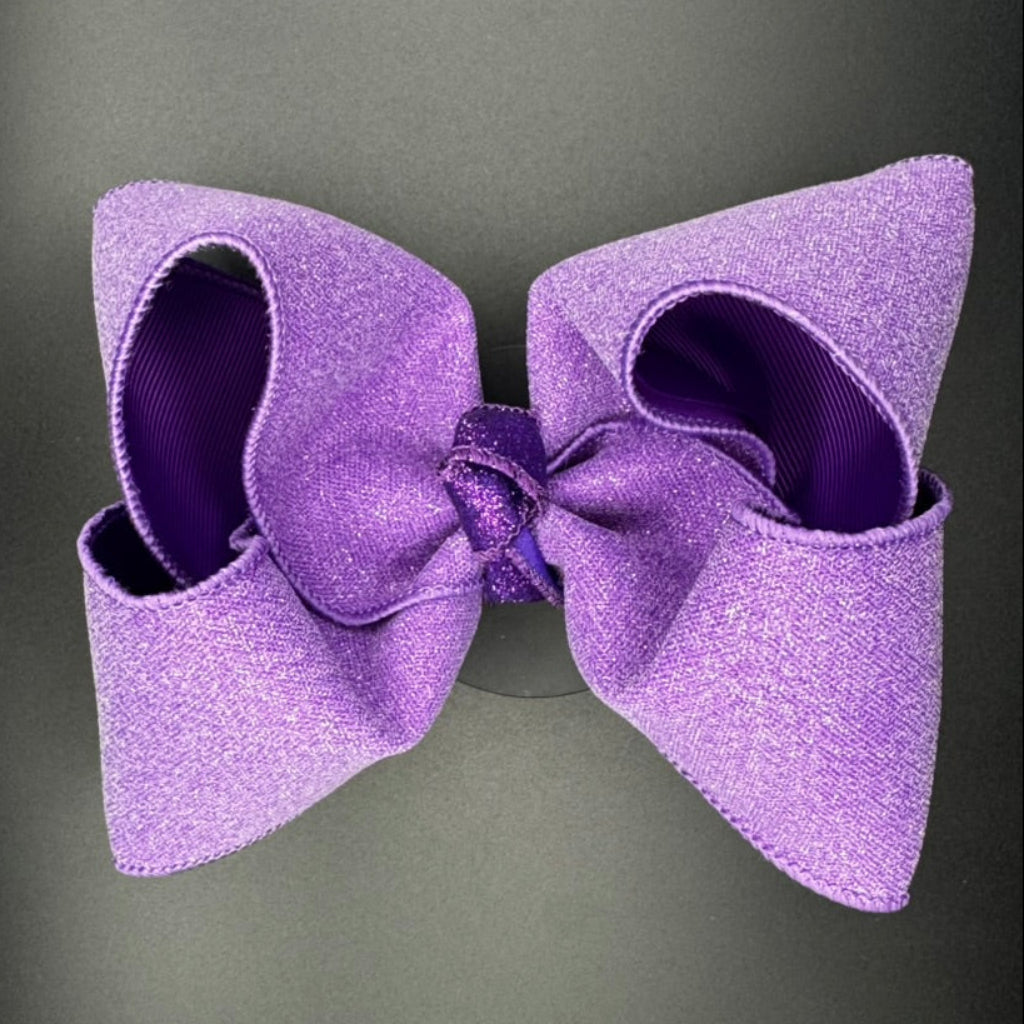 Purple Glitter Hair Bow