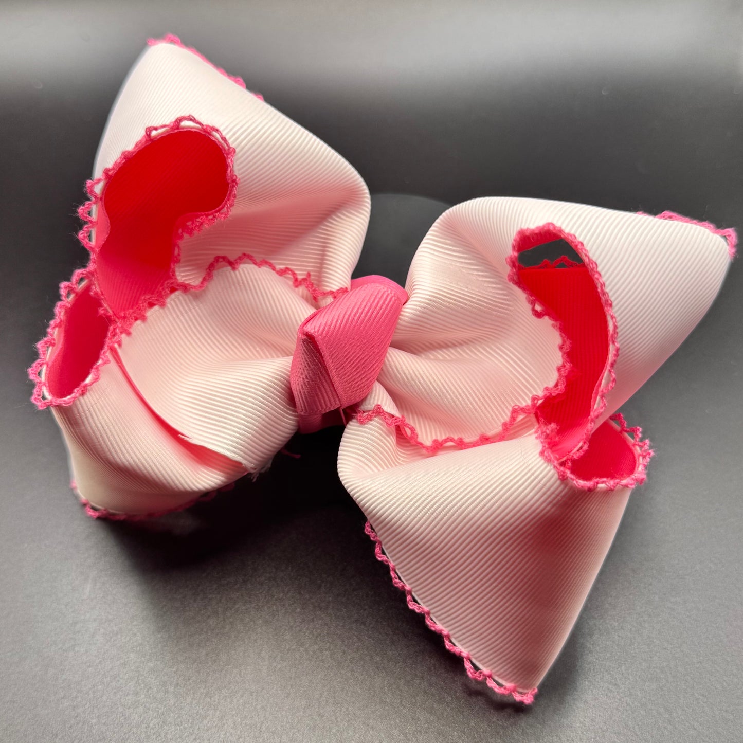 Pink Moonstitch Hair Bow