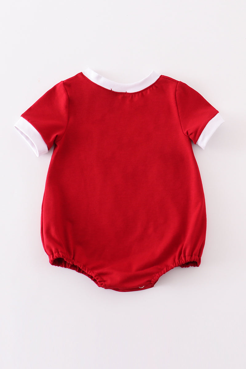 Red Sooners Embroidery Boy Bubble