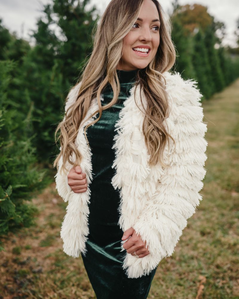 Delta Mock Neck Dress - Hunter Green Velour